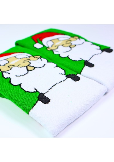 Carnaval Socks Havlu Yeşil Noel Baba Desenli Çorap Çok Renkli