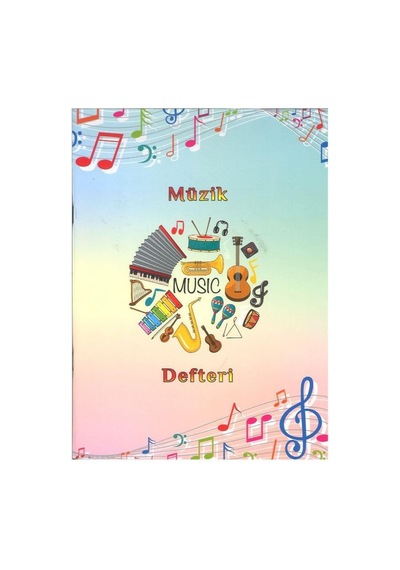 Müzik Defteri Büyük Boy A4 40 Yaprak Karton Kapak Sol Anahtarlı Kareli Müzik Defteri 1 Adet Ten