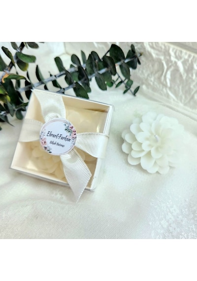 2024 Tasarımı Süslemeli Lotus Mum, Nikah Şekeri, Doğum, 15 Adet