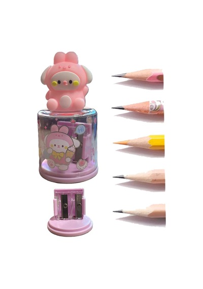Mini Figürlü Sevimli 2 Li Kalem Traş 2 Adet Hazneli Kalemtıraş Çift Bıçaklı Kalem Açacağı Figürlü No2 Jumbo Ve Standart