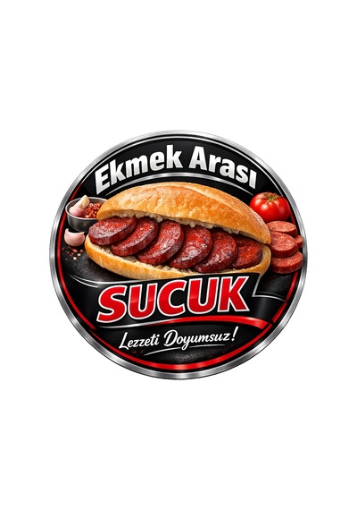 Mayeka Ekmek Arası Sucuk Temalı Büfeler Cafeler Köfteciler İçin Ahşap Duvar Kapı Dekoratif Süs Tablo