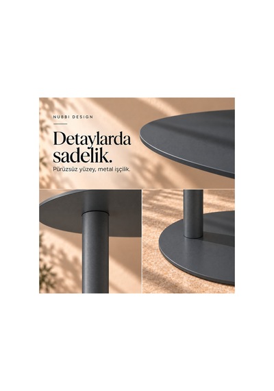 Slate Metal C Sehpa Modern Tasarım Elips Tablalı Minimalist Koltuk Yanı Sehpa Gri - 935314037 Gri