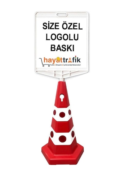 Şirkete Özel Çift Taraf Baskı + Kedi Gözlü Ağırlıklı Trafik Konisi Trafik Dubası