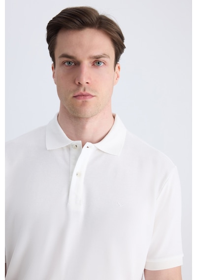 D's Damat Ds Damat Regular Fit Beyaz Pike Dokulu %100 Pamuklu T-shirt 4hc140211213m 801