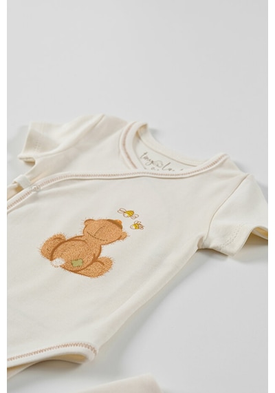 Tinylamb Fluffy Bear Yenidoğan Organik Set - 4 Parça Bej