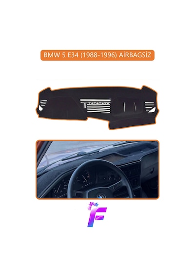 Bmw E34 Airbagsiz 1988-1996 Torpido Örtüsü Güneşten Korur Kolay Montaj Tam Uyum C94