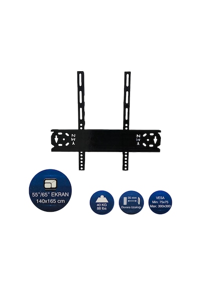 Hedyex 55" - 65" Tv Duvar Askı Aparatı Kilitli Ymn-5565