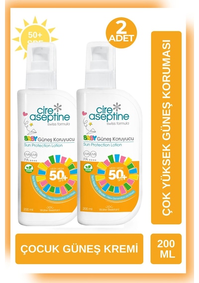 Cire Aseptine Bebek Güneş Koruyucu Losyon Spf50 200 Ml 2 Adet