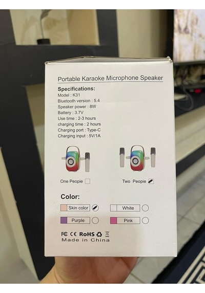 K31 Bluetoothlu Işıklı Mikrofonlu Hem Karaoke Hemde Hoparlör Bir Arada