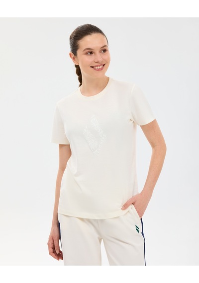 Skechers W Regular Fit Graphic T-shirt Kadın Beyaz Tshirt S2610057-3855