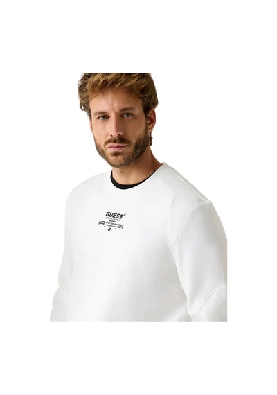 Guess Z5bq00kcns2 Ryota Cn Erkek Sweatshirt Beyaz