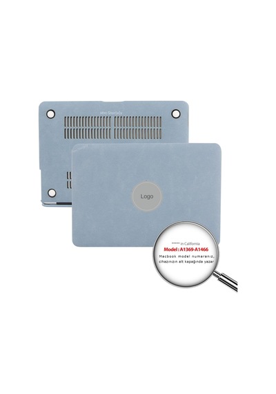 Macbook Air 13 İnç Kılıf Mavi Kumaş Kaplama, Sert Kapak Koruyucu, İnce Hafif Tasarım, A1369 A1466 Uyumlu Belirtilmemiş