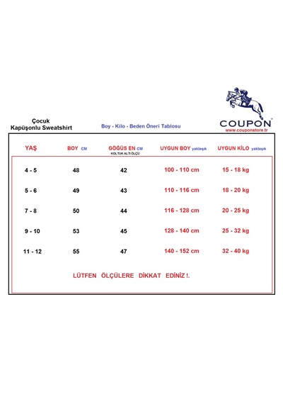 Coupon Çocuk Kapüşonlu Sweatshirt - Tarz / Mavi Mavi