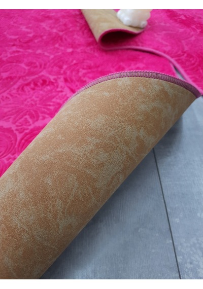 Ultrasoft Desenli Fuşya 3 Lü Banyo Paspası Halısı Seti Kaymaz Tab Fuşya