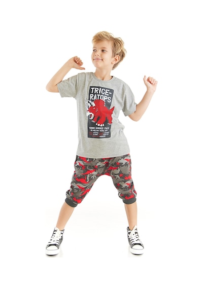 Denokids Mshb&g Triceratops Erkek Çocuk T-shirt Kapri Takım Çok Renkli