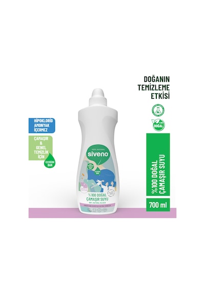 Siveno %100 Doğal Çamaşır Suyu Bitkisel Lavanta Çay Ağacı Tüm Yüzey ve Kumaşlarda 700 ML