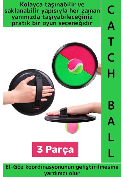 Çocuk Yetişkin El Göz Koordinasyon Gelişimi Yapışkan Cırtlı Top Yakalama Eğlenceli Catch Ball Oyunu