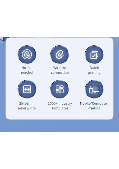Niimbot B1 Bluetooth Taşınabilir Termal Etiket Yazıcı Göl Mavisi