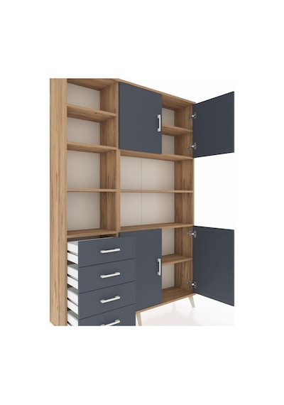Arges Dolap 9 Raflı 4 Çekmeceli 4 Kapaklı 132x30x195 Çam-antrasit/antrasit Antrasıt/antrasıt Arges Dolap 9 Raflı 4 Çekmeceli 4 Kapaklı 132x30x195 Çam-antrasit/antrasit Antrasıt/antrasıt