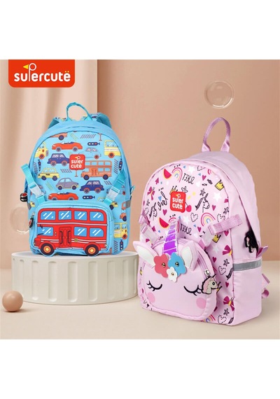 Supercute Two İn One Sırt Çantası - Unicorn - Pembe