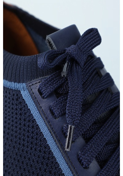 Bisse Lacivert Deri Sneaker Nubuk Ayakkabı Ayk25y25006 D39
