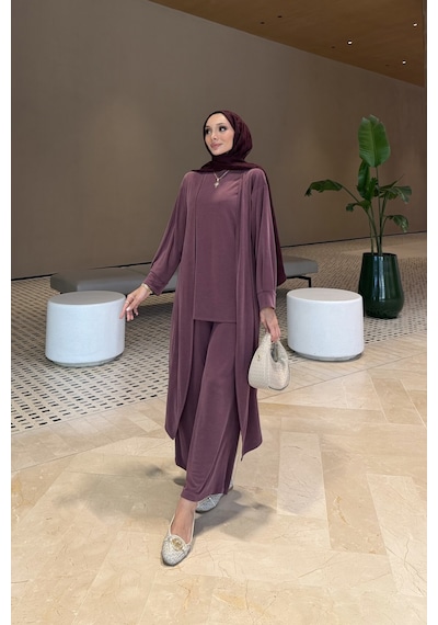 Riella Butik Luvena Oysho Tesettür Takım Mor