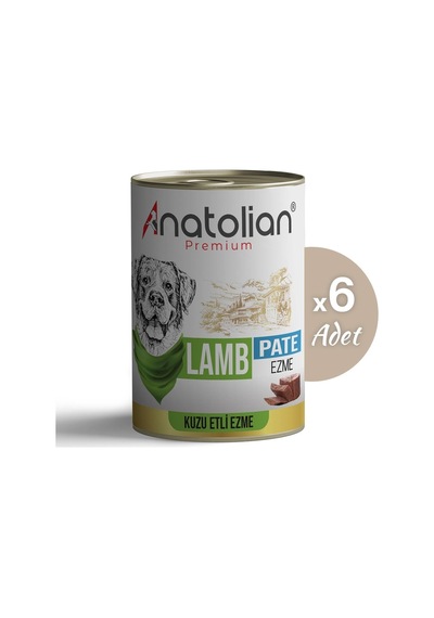 Anatolian Premium Kuzulu Ezme Yetişkin Köpek Konservesi 400 gr x 6 Adet