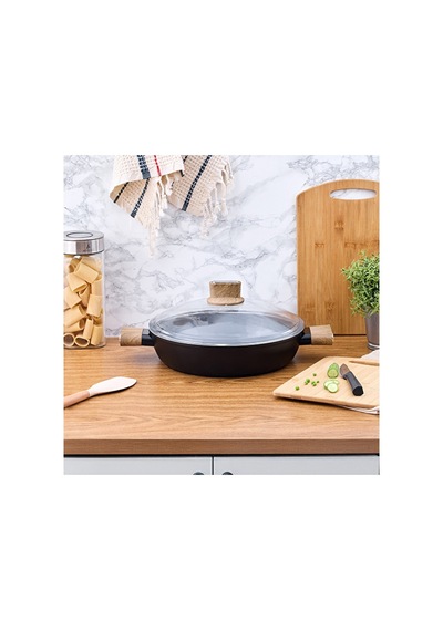2 Adet Ar Yıldız Eco Seramik Basık Tencere 30 Cm Çok Renkli