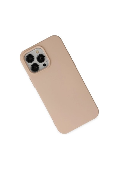 Apple, Uyumlu iPhone 14 Pro Kılıf Nano İçi Kadife Silikon - Pudra