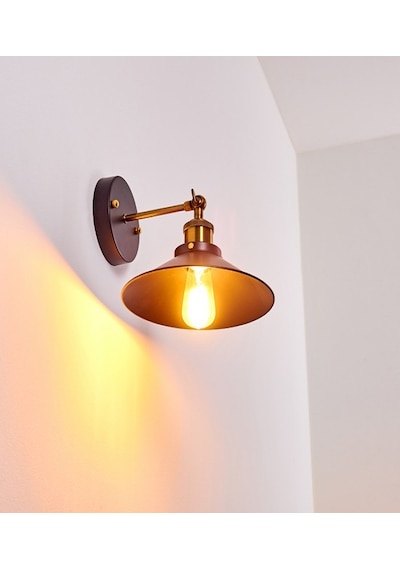 Riolight Retro Tekli Metal Sarkıt Duvar Aplik Şapka Çapı 22cm Siyah