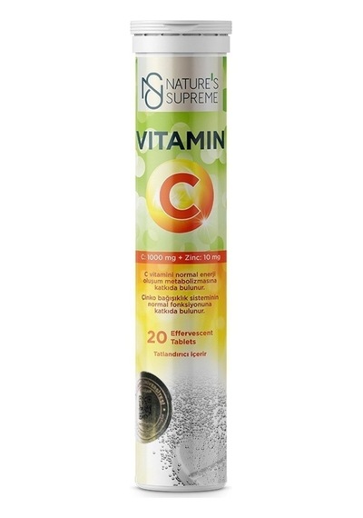 Nature's Supreme Vitamin C + Zinc 20 Efervesan Tablet - 5 Adet Tarı