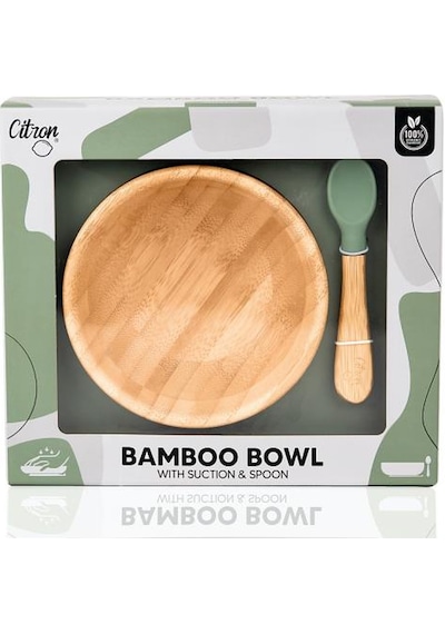 Citron Vakum Tabanlı Organik Bambu Kase Seti - Green 1073599
