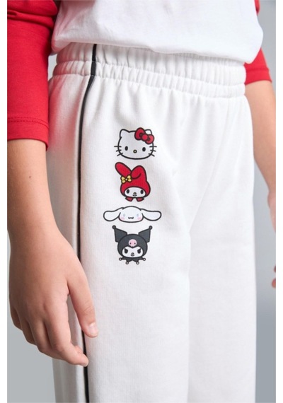 Defacto Hello Kitty Lisanslı And Friends Wıde Leg Ecru Eşofman Altı Kız Çocuk I1690a826auer105 Ekru-er105