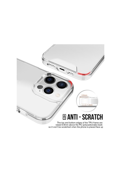 Smcase Apple Uyumlu iPhone 14 Pro Max Kılıf Transparent Acrylic Tpu Gard Sert Kapak