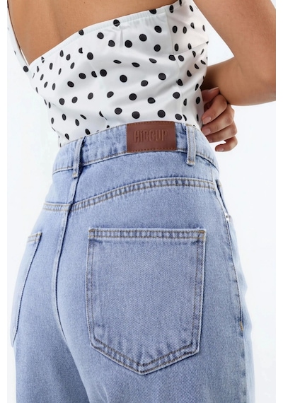 Hiccup Geniş Paça Raw Kot Pantolon Açık Mavi Denim
