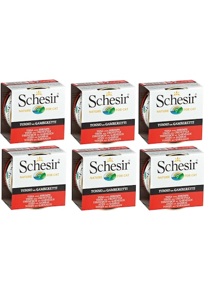 Schesir Ton Balıklı Karidesli Jöleli Kedi Konservesi 85Gr X6 ADET