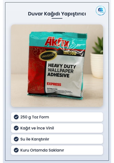 Toz Duvar Kağıdı Yapıştırıcı 250 G Kağıt Ve İnce Vinil Kaplamalar