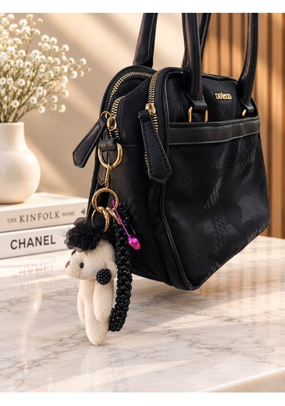 Peluş Ayıcıklı Çanta Aksesuarı Ve Anahtarlık Charm Gold