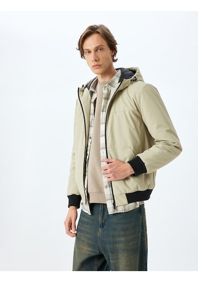 Koton Mevsimlik Ceket Slim Fit Fermuarlı Bej 5wam20067hw Ekru