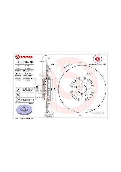 Brembo 09d89613 Fren Diski Ön Kompozit Bmw 34106875284