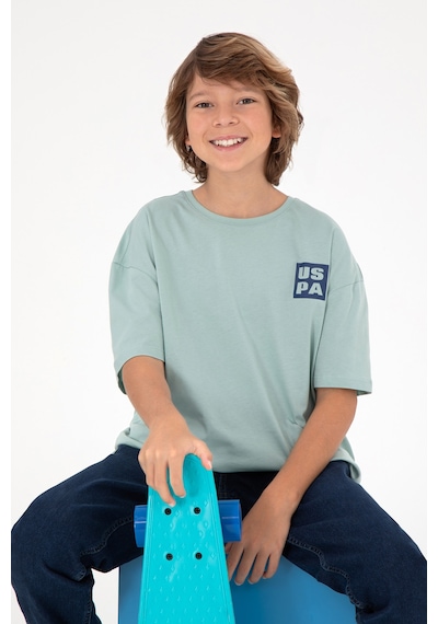 U.S. Polo Assn. Erkek Çocuk Su Yeşili Oversize Bisiklet Yaka Tişört 50295447-VR048 U.S. Polo Assn. Erkek Çocuk Su Yeşili Oversize Bisiklet Yaka Tişört 50295447-VR048
