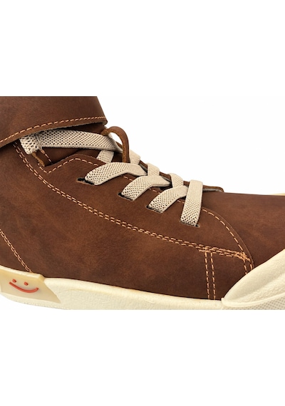 Papucumun Dünyası Çocuk Erkek/kız Yüksek Bilekli Bağcıklı Spor Ayakkabı Sneaker Kahverengi