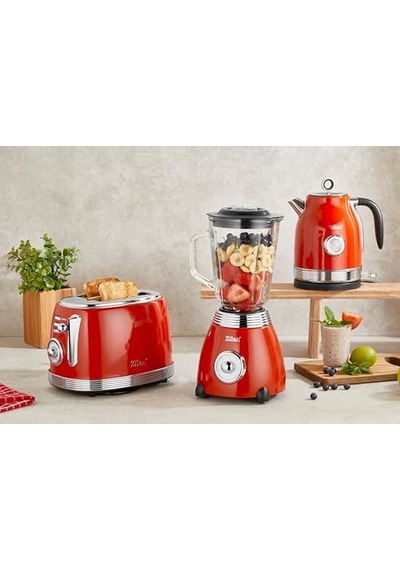 Zln7033 60'li Yılların Retro Su Isıtıcısı, 1,7 Litre,%100 Bpa İçermez, 2000 Watt, Paslanmaz Çelik İç Kısım,