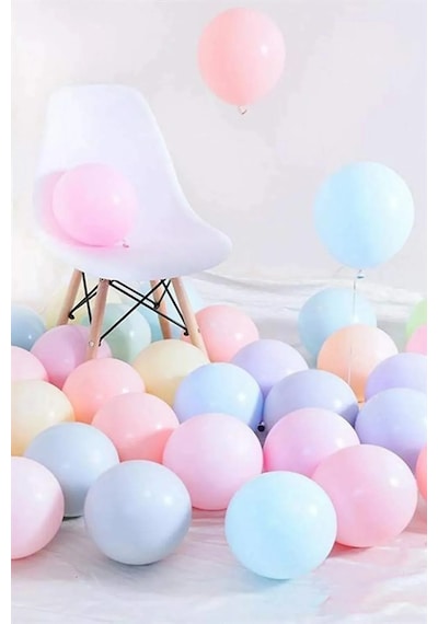 100 Adet Makaron Pastel Karışık Renk Balon