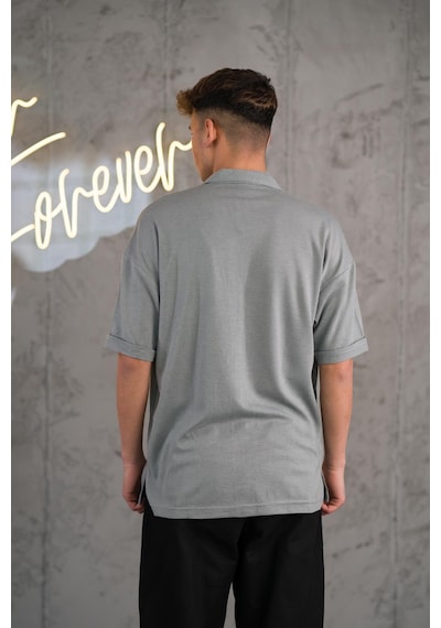 Oversize Yakalı Düğmeli Kendinden Çizgili Erkek Yazlık 001