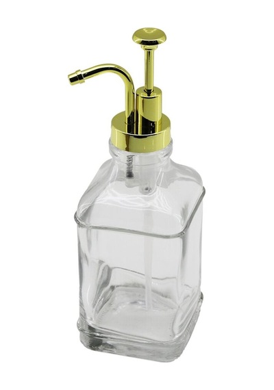 Dmr-4948-4968 Kare Cam Şişe Şeffaf Sıvı Sabunluk 500ml Pompa & Musluk Ayrık Model Başlı Çok Renkli