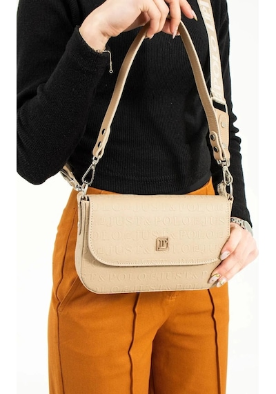 Just Polo Kadın Kabartma Desenli El Ve Omuz Çantası Vizon 65760233