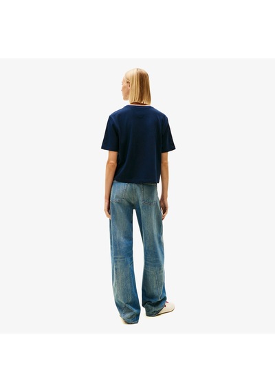 Tommy Hilfiger Boxy Tommy Applique Kadın Mavi T-shirt Dw0dw22563 Mavi