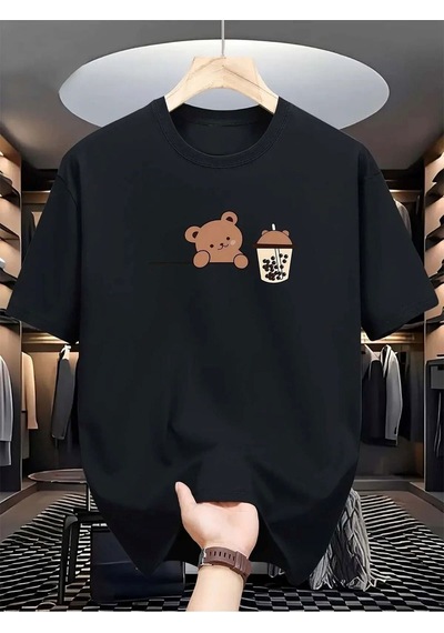 Flood Of Style Kadın Siyah Bubble Tea Koala Baskılı Bisiklet