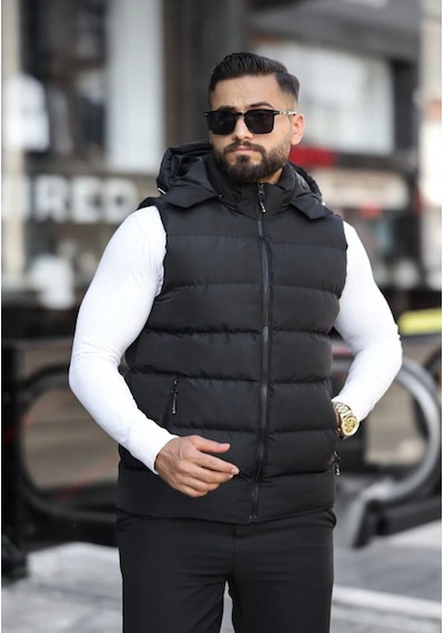 Tarz Wear Su Geçirmez Erkek Çıkarılabilir Kapüşonlu Yelek